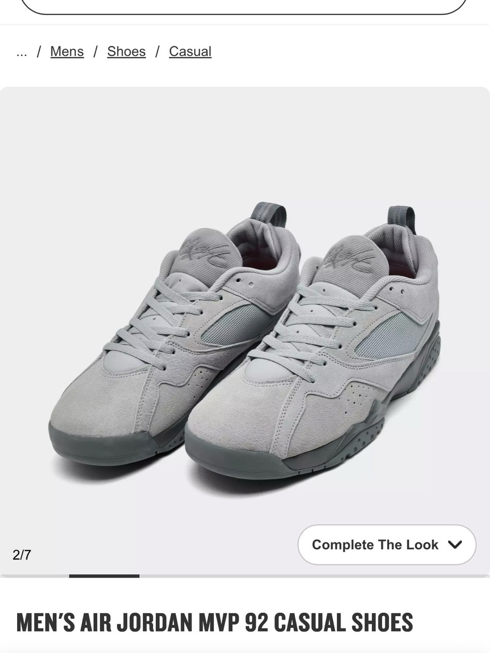 Jordan MVP 92 Casual Sneakers - Light Gray